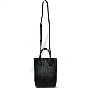 Gucci Bag Crossbody Leather Super Black GG Logo ssima